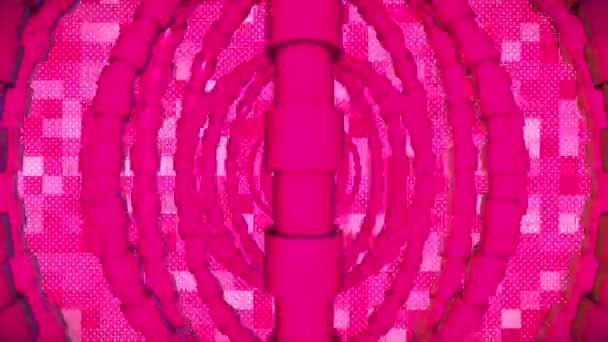 Broadcast Spinning Tech Rings Magenta Events Loopable — Vídeo de stock