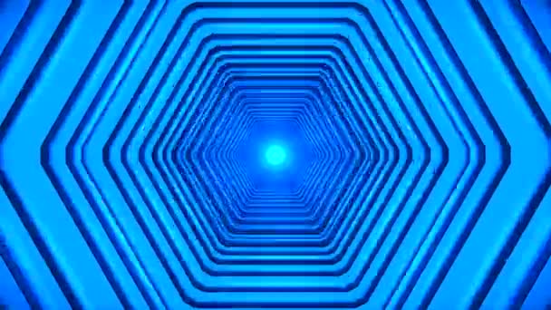 Broadcast Psychedelic Speed Endless Tech Tunnel Blue Technology — Stockvideo