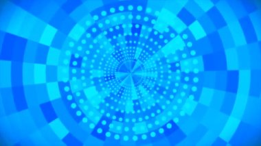 Broadcast Flying Hi-Tech Tunnel Circle Patterns, Blue, Technology, 3D, Loopable, 4K