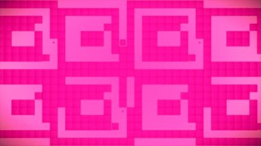Broadcast Fading Revealing Hi-Tech Cubic Patterns Wall, Magenta, Events, 3D, 4K