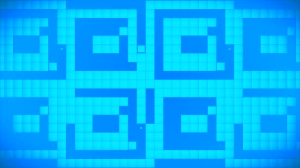 Broadcast Fading Revealing Tech Cubic Patterns Wall Blue Events — Αρχείο Βίντεο