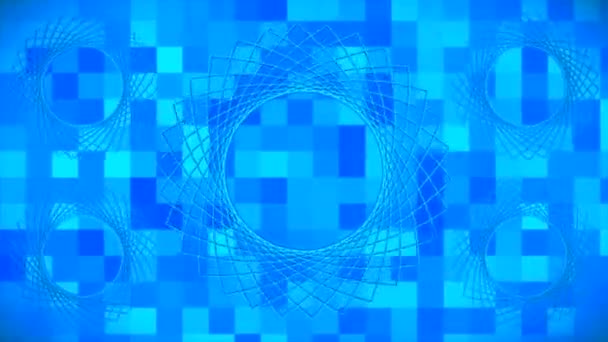 Broadcast Spinning Tech Flower Patterns Blue Events — Stock videók