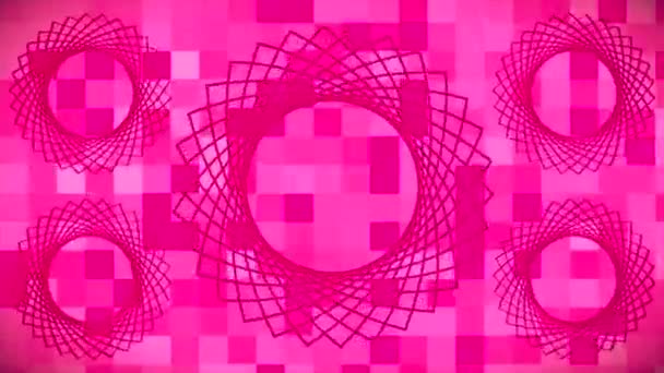 Broadcast Spinning Tech Flower Patterns Magenta Events — Video Stock