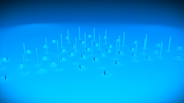 Broadcast Spinning Zooming Tech Virtuális Szett Kék Események — Stock videók