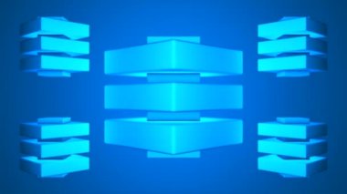 Yayın Yüzen Yüksek Teknoloji Aydınlatılmış Basınçlı Küpler, Mavi, Teknoloji, 3D, Döngüsel, 4K