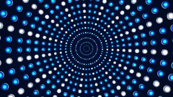Broadcast Spinning Revealing Högteknologisk Glödande Blinkningsljus Tunnel Multi Color Händelser — Stockvideo