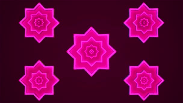 Broadcast Spinning Tech Illuminated Stars Magenta Events Loopable — Stock Video