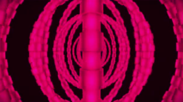 Трансляция Прядильные Tech Illuminated Rings Magenta Технология Loopable — стоковое видео