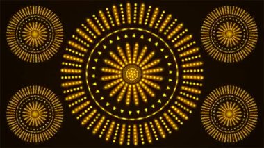 Yayınlanan Spinning Hi-Tech Aydınlatılmış Desenler, Altın, Olaylar, 3D, Döngülenebilir, 4K