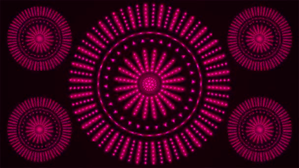 Broadcast Spinning Tech Patrones Iluminados Magenta Eventos Loopable — Vídeo de stock