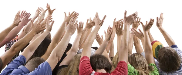 eller yükselterek kadın ve erkek