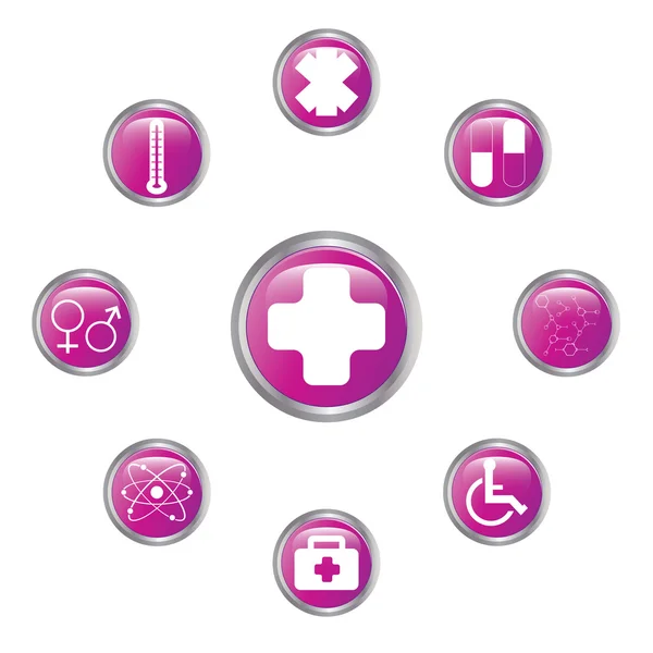 Ensemble de boutons médicaux — Image vectorielle