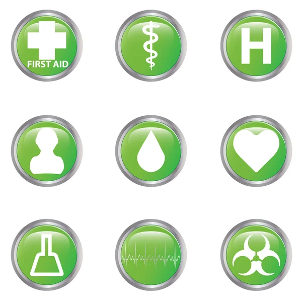 Medical button set — Stock Vector