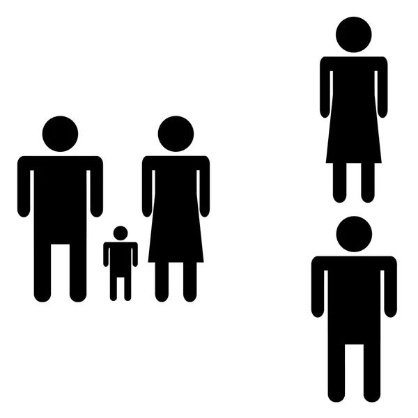 Silhouette family. Icon. — Stock Vector