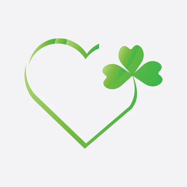 Heart icon with clover leaf icon — Stock Vector