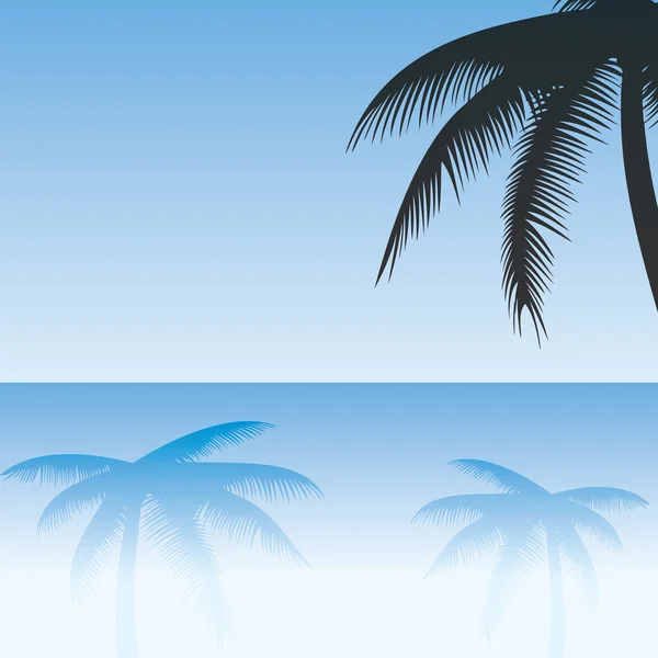 反映在沙子上的棕榈树. — 图库矢量图片