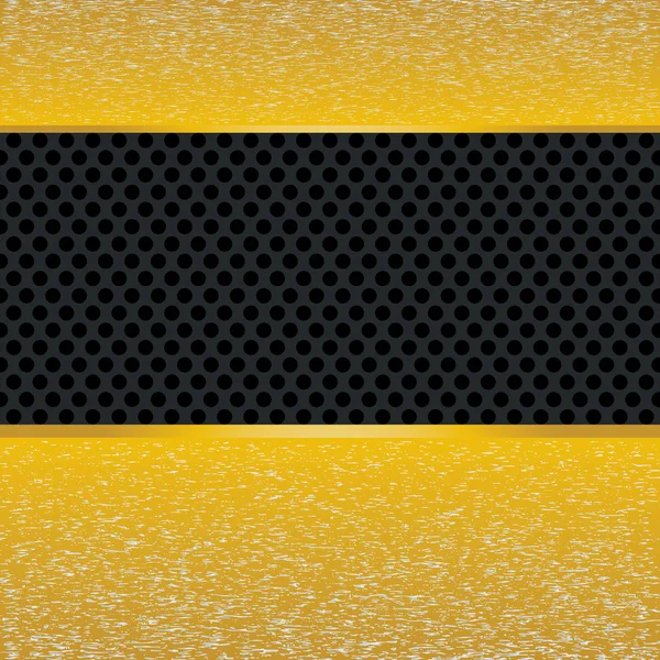 Rayas abstractas de metal amarillo sobre textura . — Vector de stock