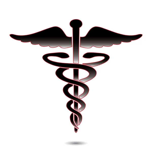 Caduceus medizinisches Symbol Vektor Illustration. — Stockvektor