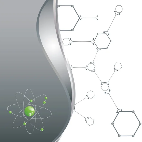 Atom parte no fundo branco . —  Vetores de Stock