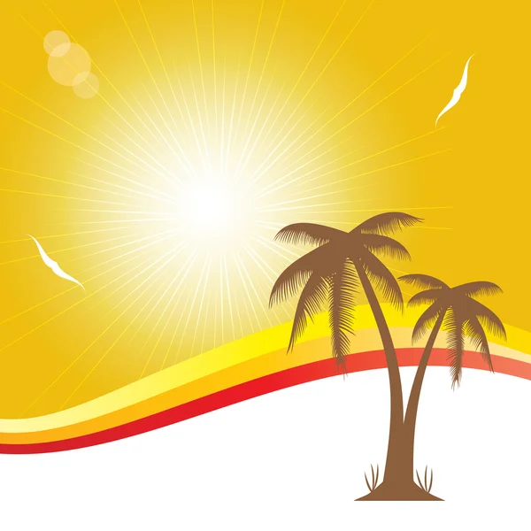 夏季假日惠特棕榈树. — 图库矢量图片
