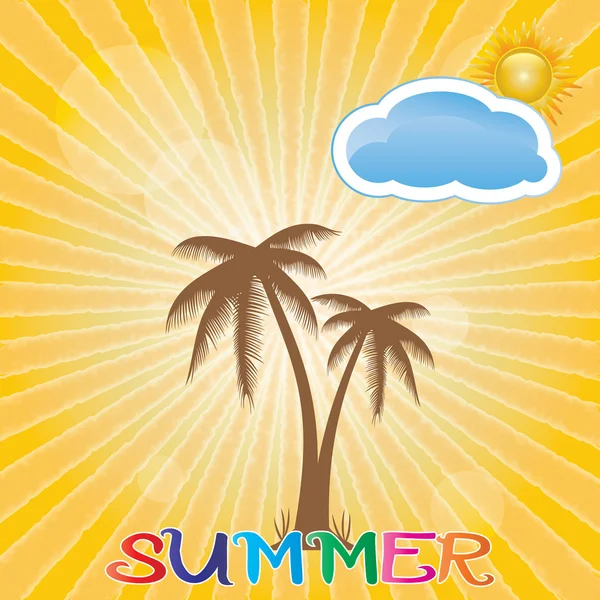Vacances d'été whit palmiers . — Image vectorielle