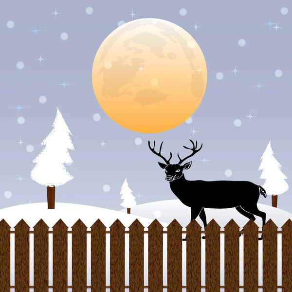 Vector illustration of a red reindeer — Stock Vector