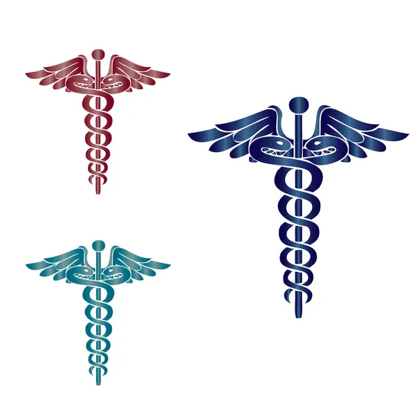 Símbolo médico de Caduceus — Vetor de Stock