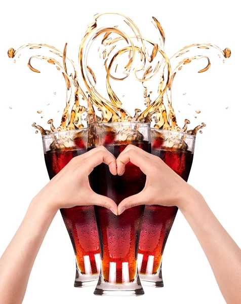 Coca amour avec concept de glace — Photo