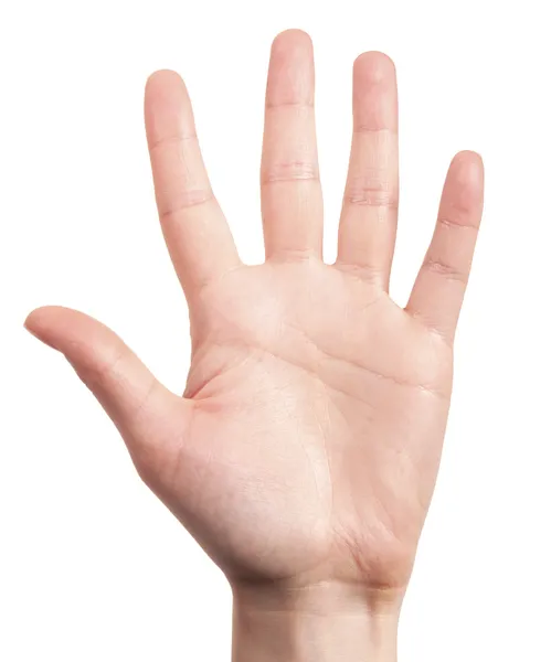 Hand is showing five fingers isolated — Stock Photo, Image