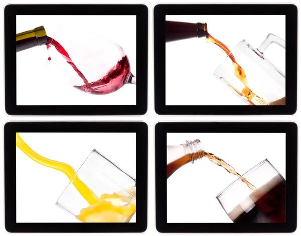 Collection of alcohol on a Digital Tablet screen — Stock Photo, Image