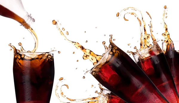 Fresh coke background with splash — Stock Photo, Image