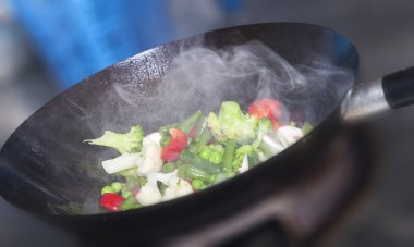 yemek sağlıklı Asya yemek wok
