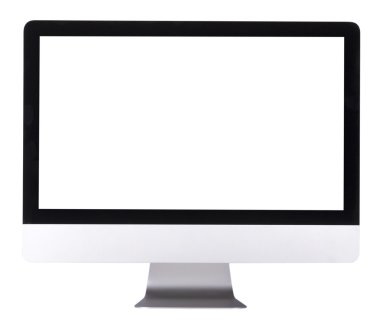 Computer display with empty screen clipart