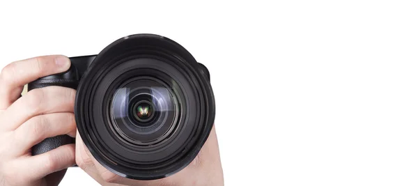 Professionele digitale fotocamera, geïsoleerd — Stockfoto