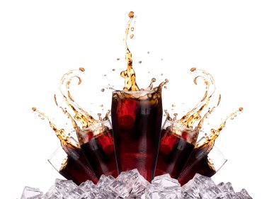 arka plan buz ile taze cola içecek