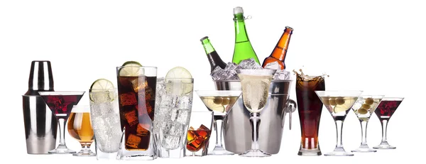 Different images of alcohol set isolated — Stock Photo, Image