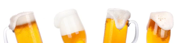 Frostiges Glas leichtes Bier isoliert — Stockfoto