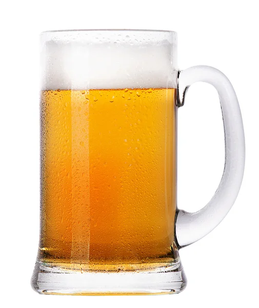 Ijzig glazen van light bier set geïsoleerd — Stockfoto