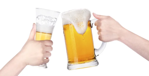 Birra con pane tostato fatto a mano — Foto Stock