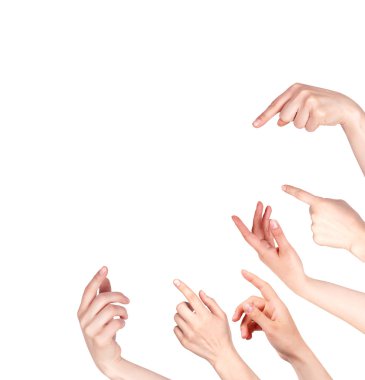 izole parmak işaret ver