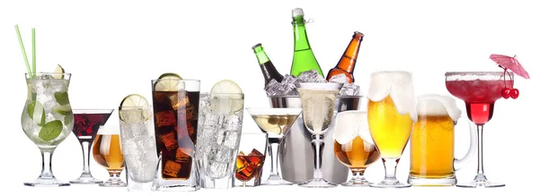Diferentes imagens de álcool isolado — Fotografia de Stock