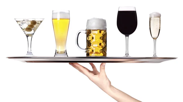 Bandeja llena de alcohol. concepto de celebración —  Fotos de Stock