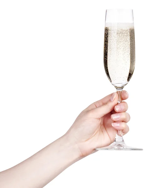 Glass of champagne making toast — Stock Photo, Image