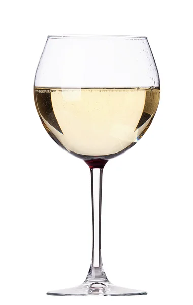 Sklenice bílého vína, samostatný — Stock fotografie