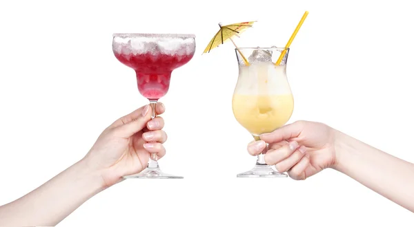 Hand with alcohol cocktail making toast — Stock Photo, Image