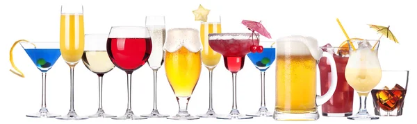 Verschillende beelden van alcohol geïsoleerd — Stockfoto