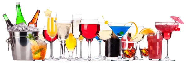 Verschillende beelden van alcohol geïsoleerd — Stockfoto