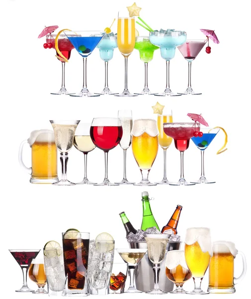 Aantal verschillende alcoholische dranken en cocktails — Stockfoto