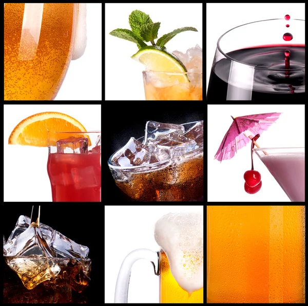 Collage con cócteles de alcohol —  Fotos de Stock