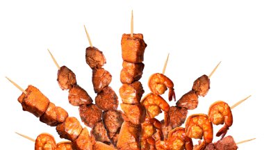 taze ızgara et yemekleri izole ayarla